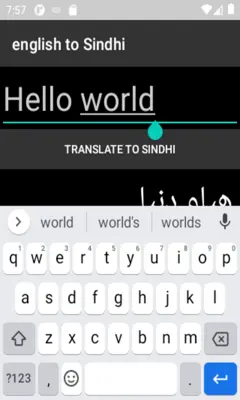 english to Sindhi translator android App screenshot 2